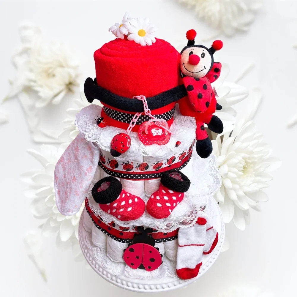 Ladybug Diaper Cake, Baby Shower Gift